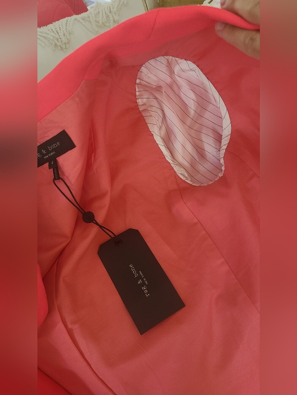 NWT Rag & Bone Women's Neon Pink Single-Button Blazer Jacket - Picture 4 of 8